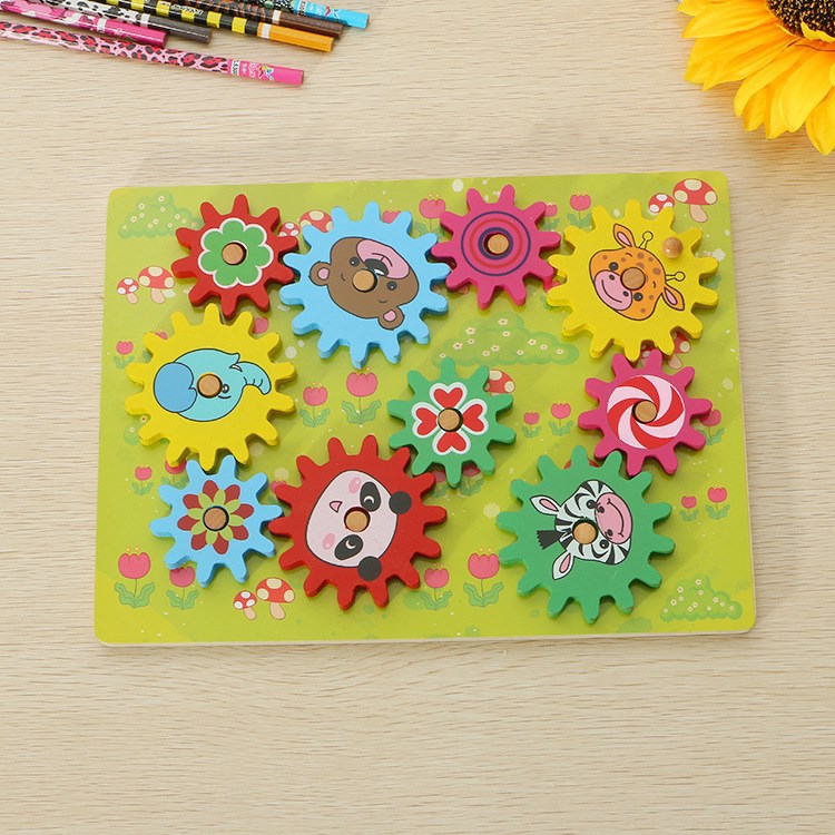Деревянная игрушка с шестернями, 2-6 лет