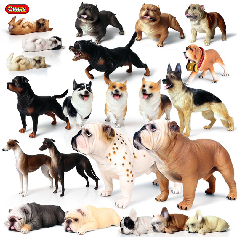 Детская моделирование модели дикой природы Bull Dog Doberman Hascor Corki Shiba Inu Pet Dog Toy