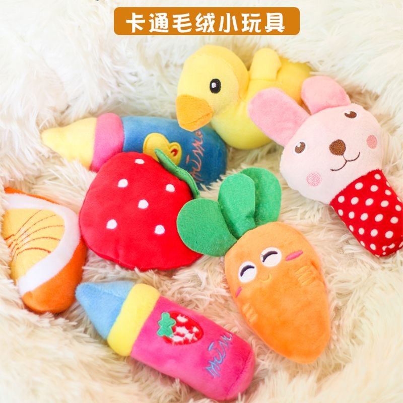Плюшевая морковная игрушка, комплект, домашний питомец, издает звуки, антистресс, можно грызть