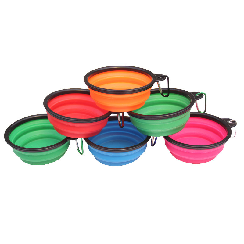 Черная рама складная силиконовая чаша Pet Bowl Портативная собачья чаша Поучинка Многократная банка может выбрать для собачьего напитка водонагреватель удобный складной миску