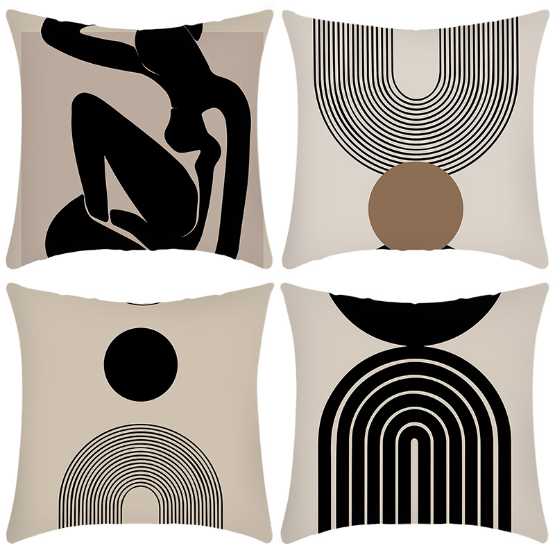 Новая подушка с принтом Amazon Art Design премиум-класса, комбинированная подушка с принтом серой линии, чехол для подушки для домашнего дивана