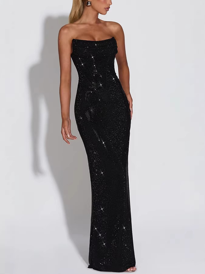 Длинное вечернее платье без рукавов, европейский стиль, облегающий крой