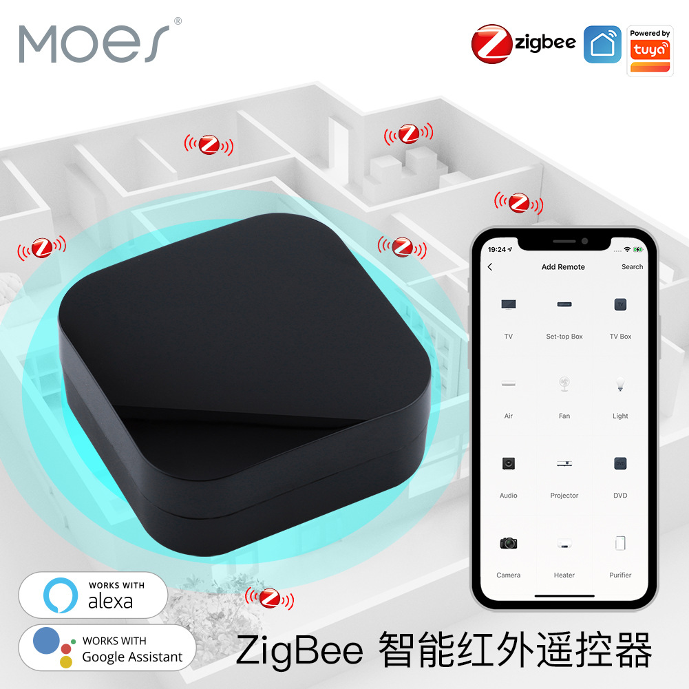 Graffiti Zigbee Smart Home Инфракрасный дистанционное управление воздушным кондиционированием телевизионного приложения голосовое время ir Smart Remote Control