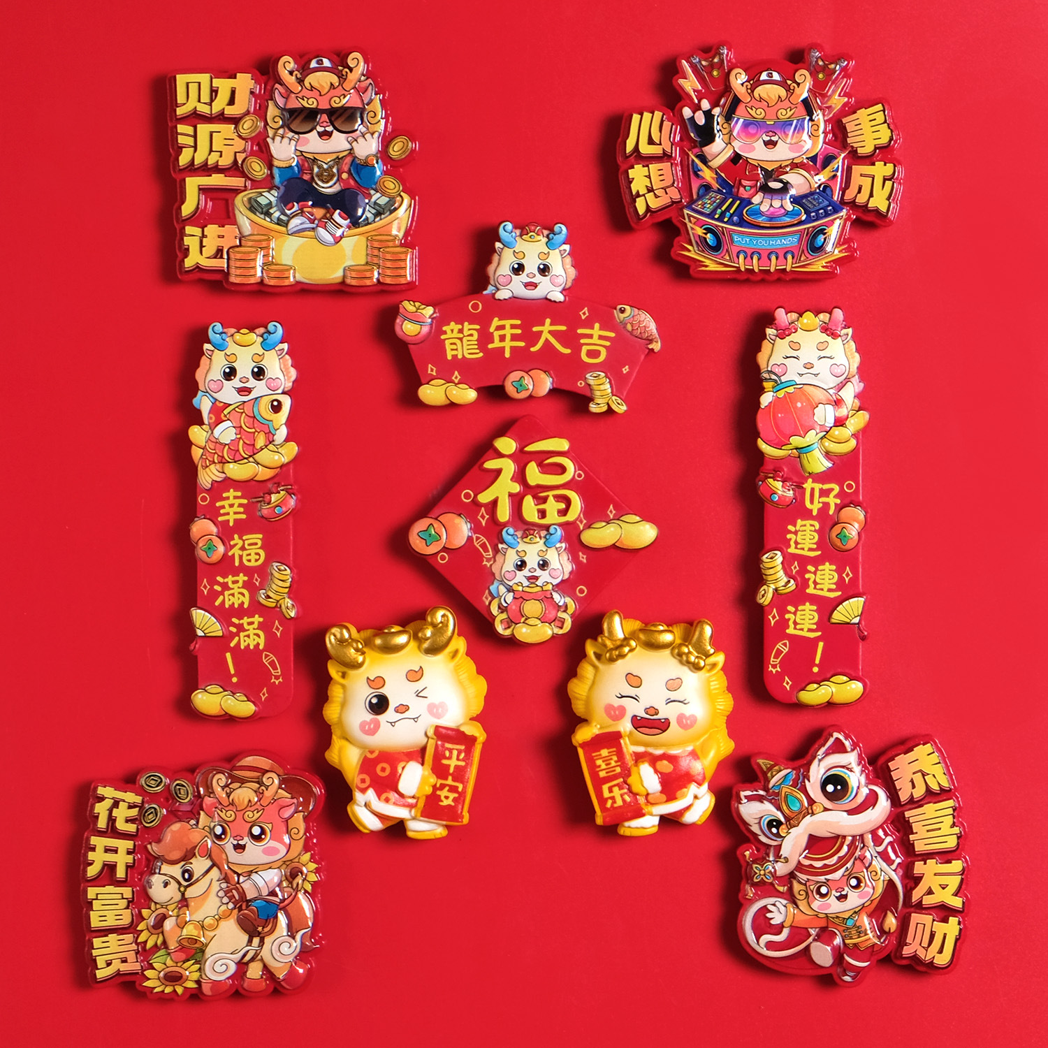 Новогодние милые Ping Any Joy Dragon Passenger Resin Colrigrator Sticker Decoration и индивидуальные производители прямые продажи