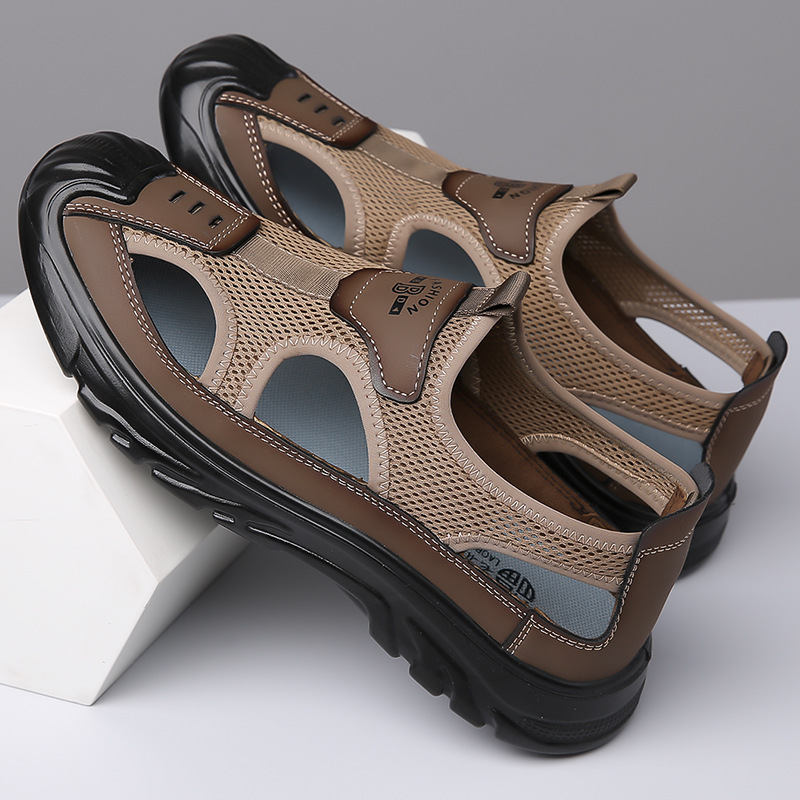 Летние дышащие босоножки, нескользящие легкие тапочки в стиле Crocs, спортивная пляжная обувь для отдыха, закрытый носок