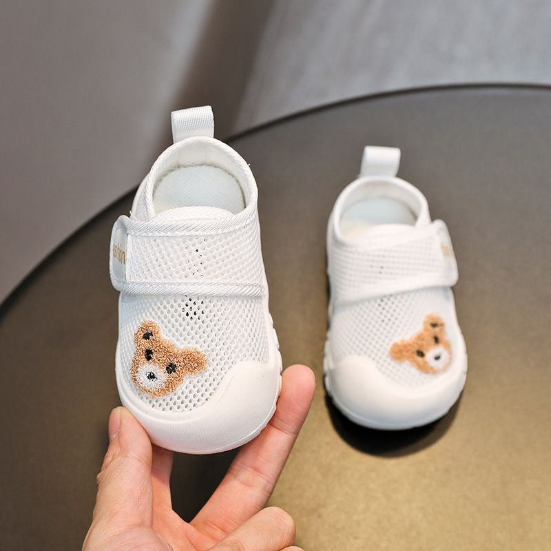 Little Bear Sports Мягкая подошва с одной сеткой Дышащая летняя модель для мужчин и женщин от 1 до 2 лет Детская обувь для малышей Мягкая подошва Детская домашняя обувь с сеткой