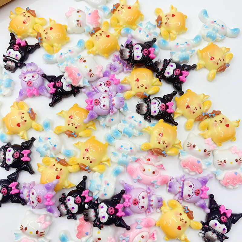 Hello kitty, мультяшные аксессуары, аксессуар, заколка для волос, кремовая заколка-крабик ручной работы, DIY