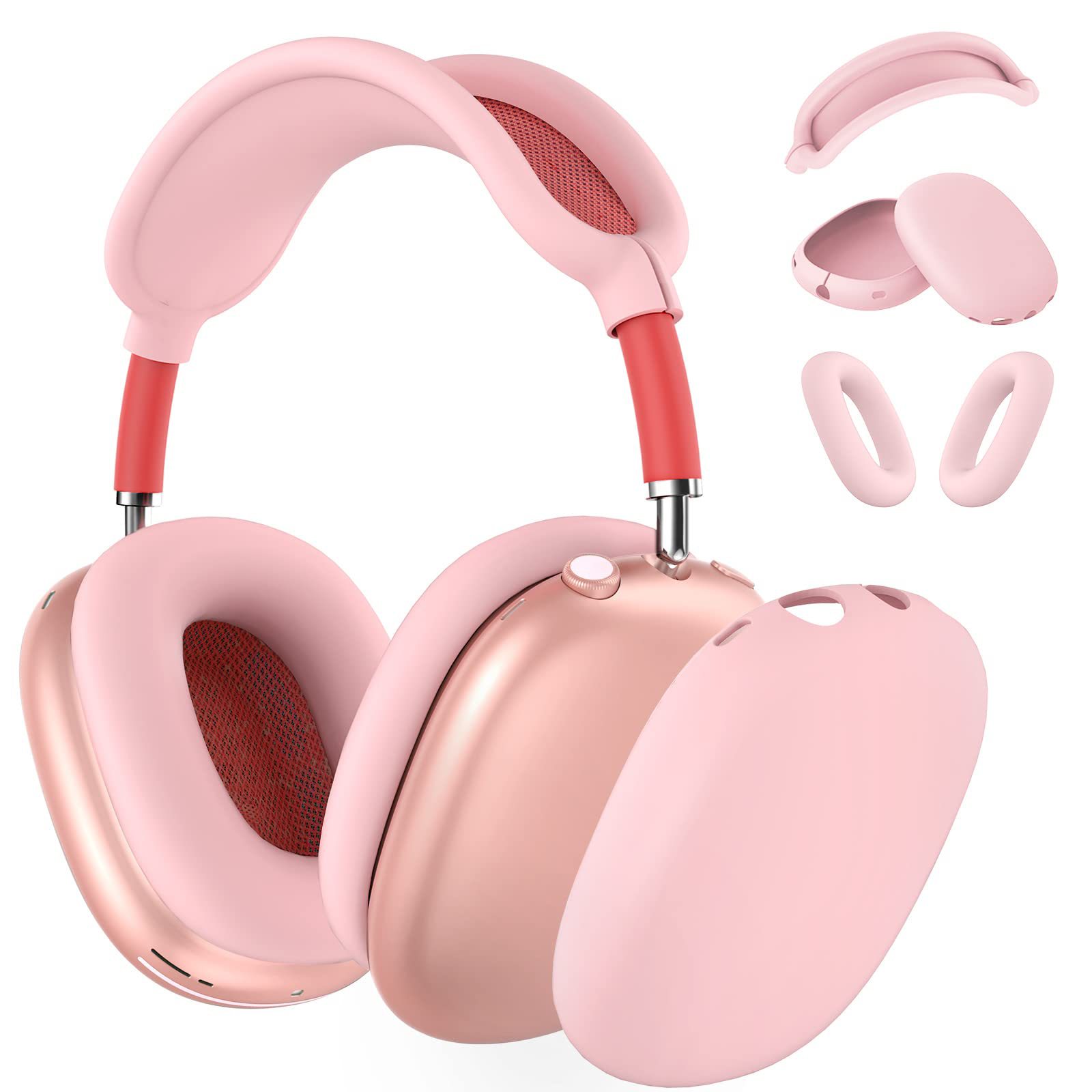 Apple, совместимый защитный чехол, однотонные силиконовые наушники, bluetooth