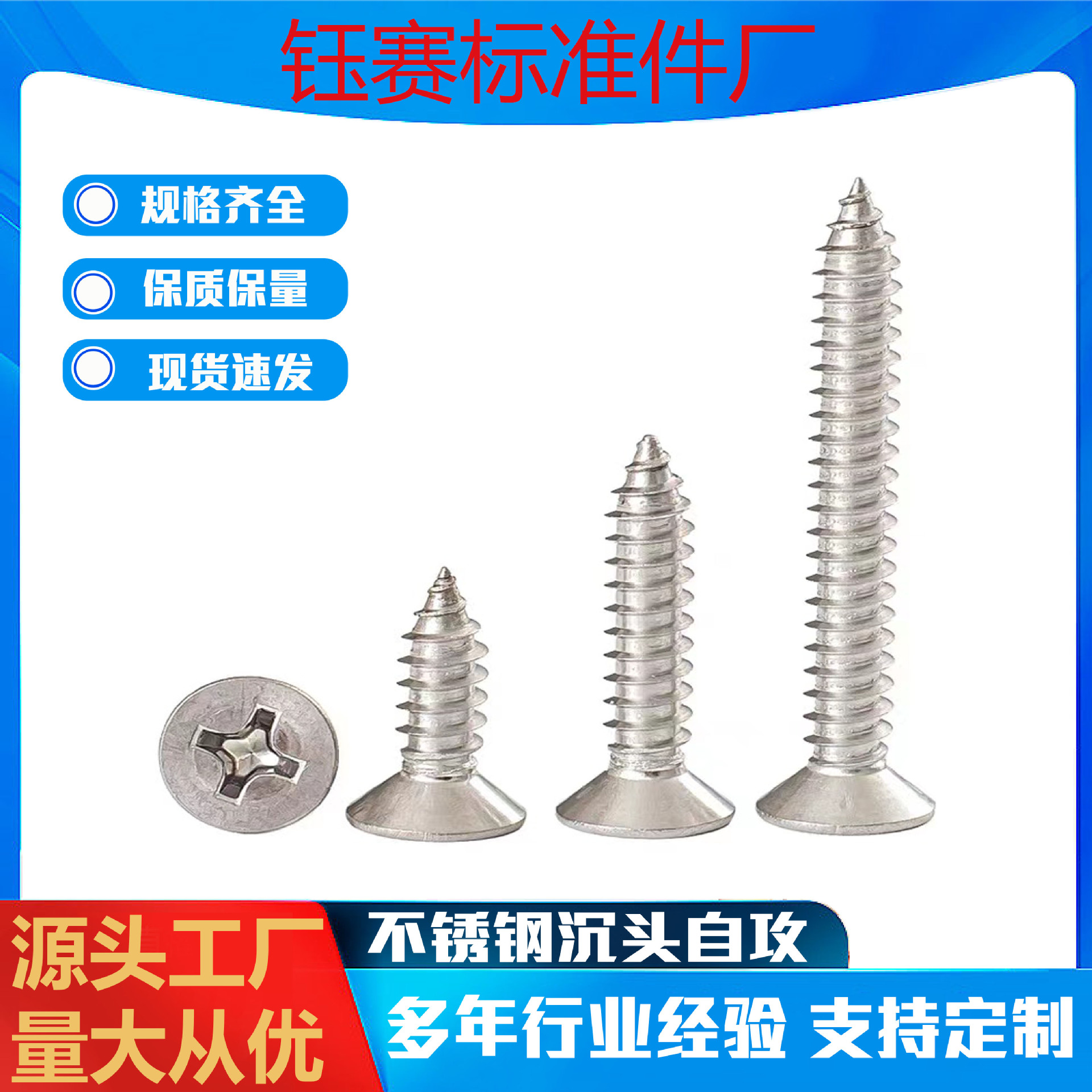 Wenzhou Wholesale 201 нержавеющая сталь Countersunck Head Head Specting Vint Plat Head Head Smofting Vint M2M2,5M3M5M66