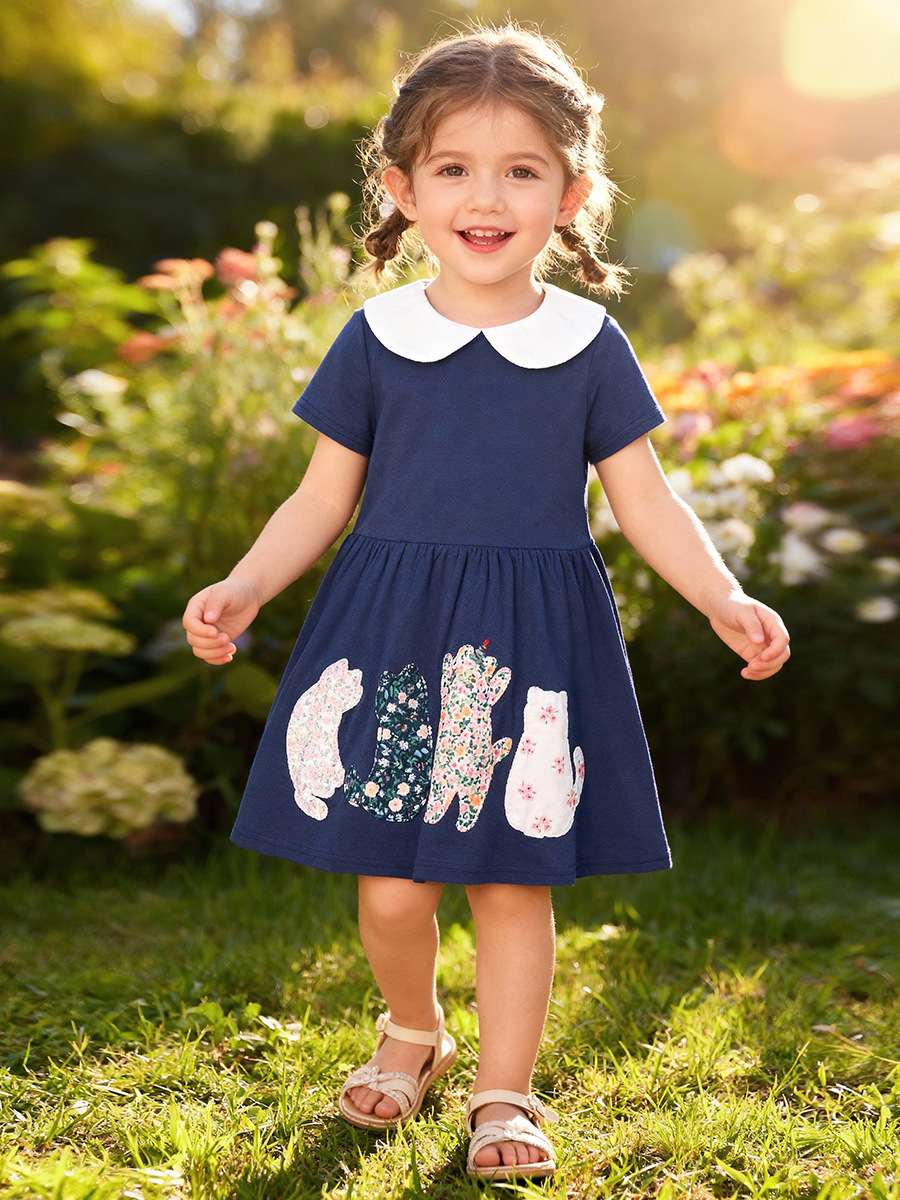 Little maven (Трансграничная торговля), (Оптовые продажи), летнее милое детское платье, европейский стиль