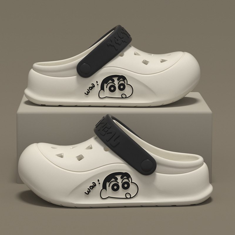 Мелки, летние тапочки в стиле Crocs для работы и офиса, ультрамягкие мужские тапочки для выхода на улицу на платформе, для влюбленных, увеличивают рост