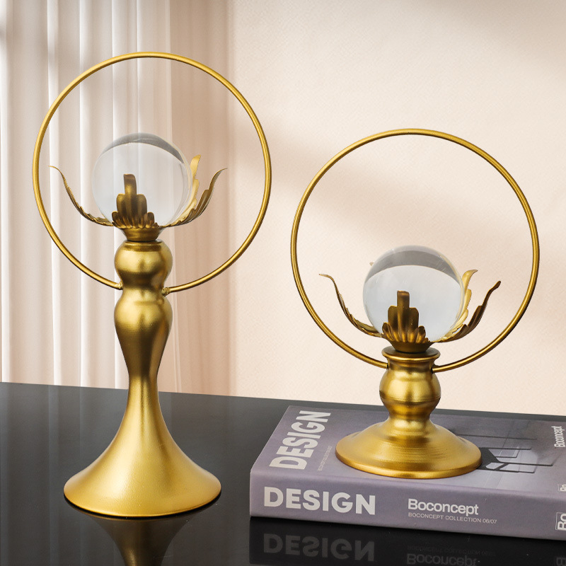 Nordic Light Loxury Lotus Crystal Ball Iron Art украшения домашнее крыльцо гостиная телевизионная шкаф офис