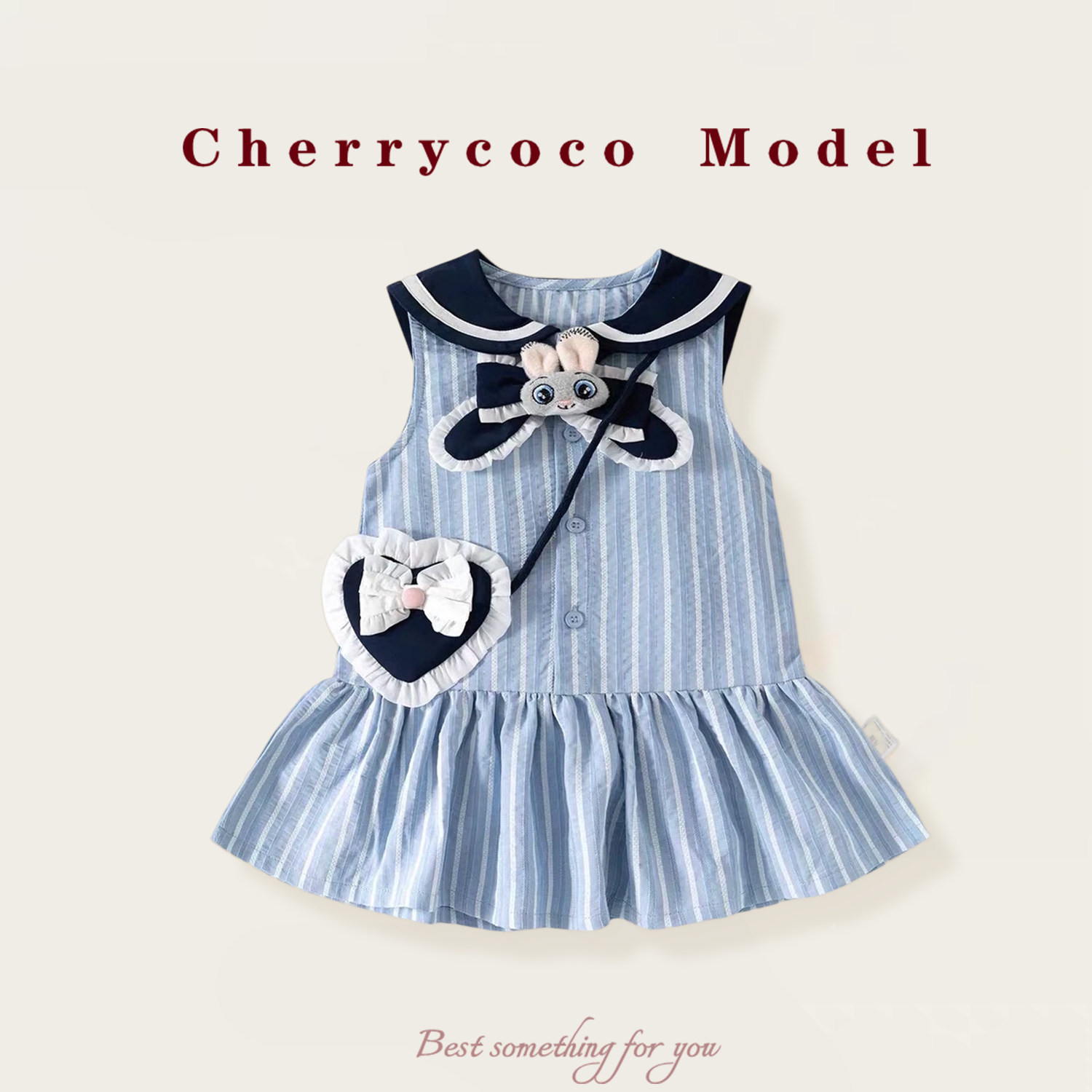 CHERRYCOCO Летняя юбка для девочек, милое платье без рукавов, кролик, офицер полиции
