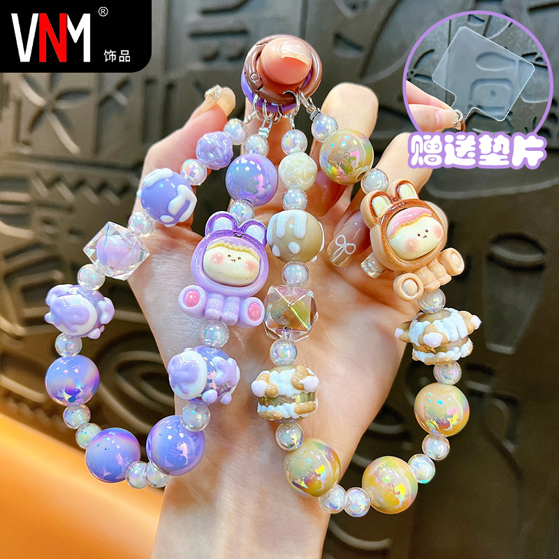 Мультяшный мобильный телефон, браслет из бисера ручной работы, брелок, подвеска, украшение на сумку