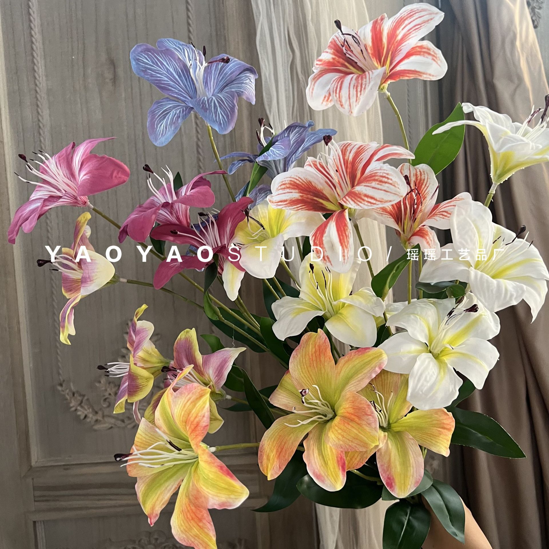 3D Print Lily Flower Mixelite Nordic Home Hotel Hotel мягкий формирование свадебное свадебное цветочное и цветочное искусство создание