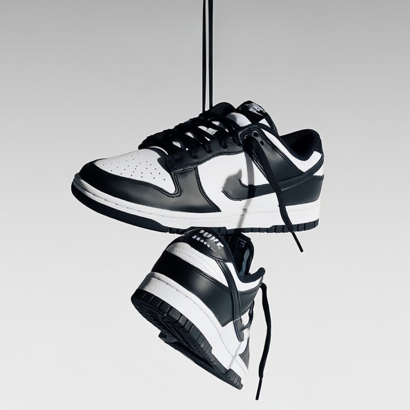 Putian Shoes Pure Dunk High Version Low -Gang Мужские кроссовки ретро -обувь клей нижний черно -белый Panda DD1391