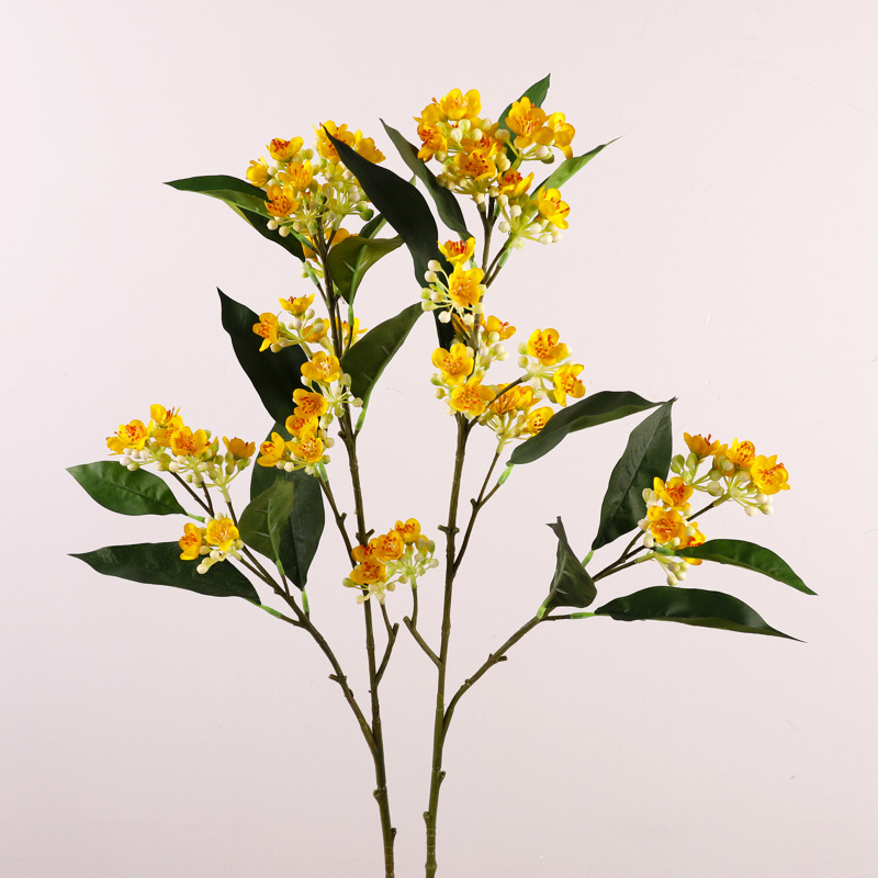 Высококачественная симулированная мирта, фальшивые цветы Osmanthus, свадьба на дому в Qianlixiang, оптовые золотые цветы, моделируемые цветы