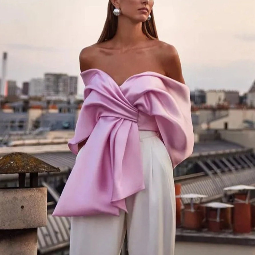 (Трансграничная торговля), платье с бантиком, европейский стиль, Aliexpress, открытые плечи