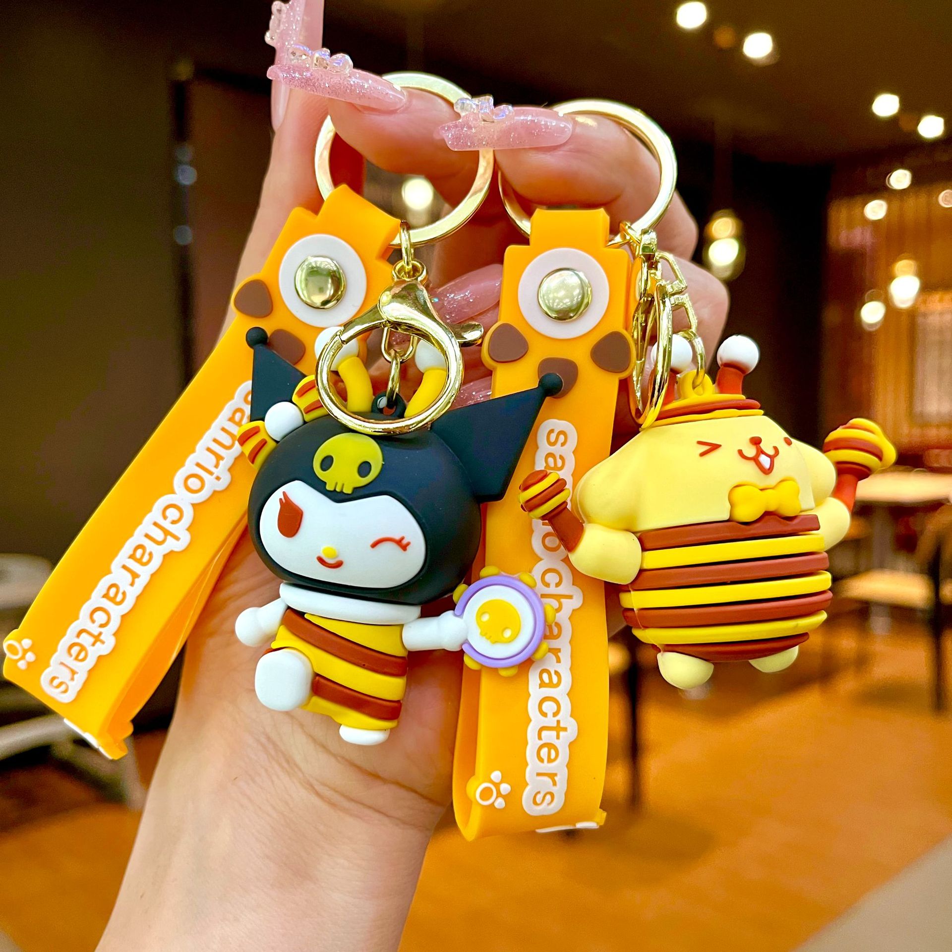 Sanrio, (Оптовые продажи), мультяшный брелок, подвеска, ранец, ключница, пчела