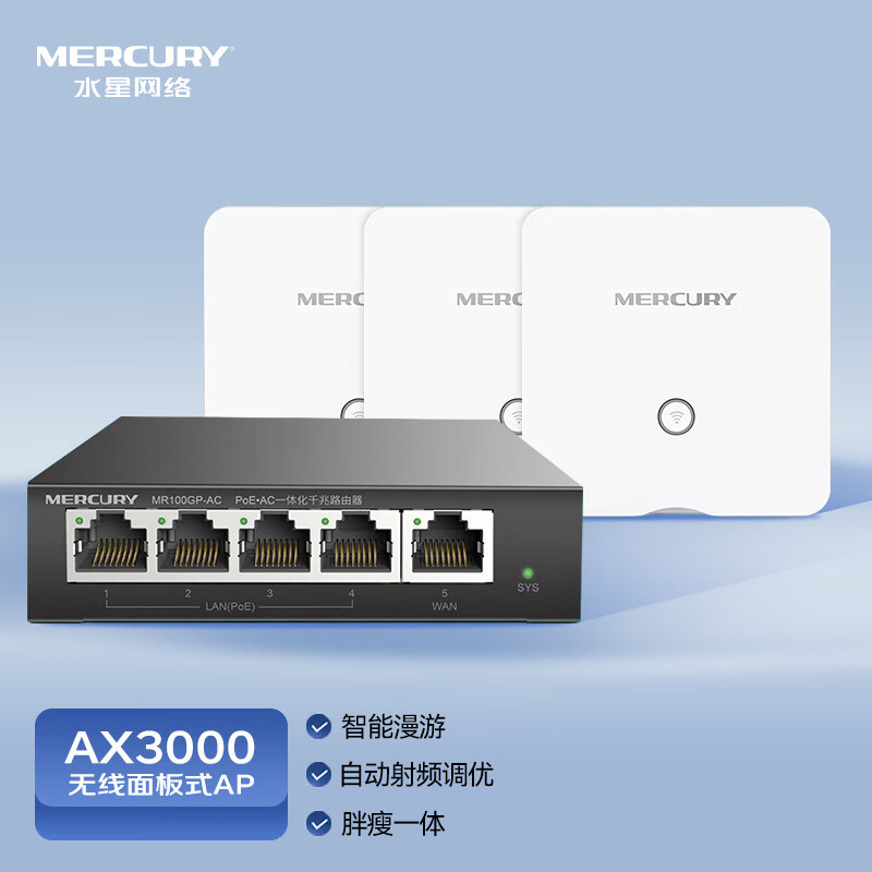Mercury Panel AP SET MIXAP1500GP GIGABIT WIFI 6 Панель Full House Covers маршрутизации AC All -Ne -One