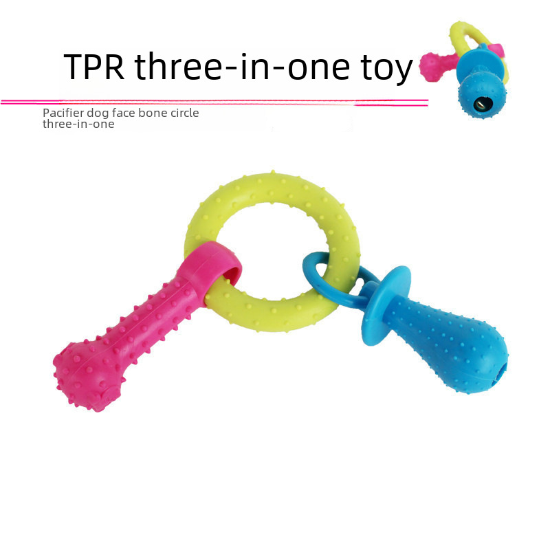 Новая игрушка Pet TPR Pacifier Bone Head Circle Three -Ground Dog Set Toy Pet Sapings
