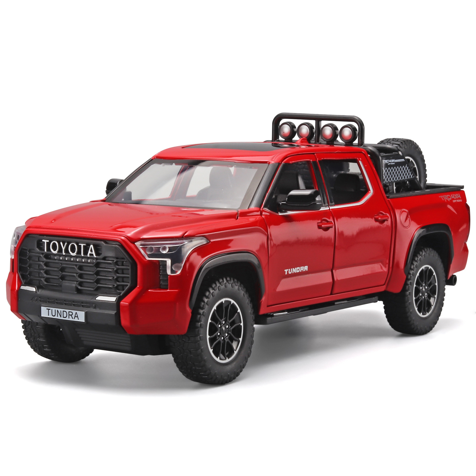 Toyota, реалистичный внедорожник, игрушка со светомузыкой, игрушечная машина, модель автомобиля, масштаб 1:24