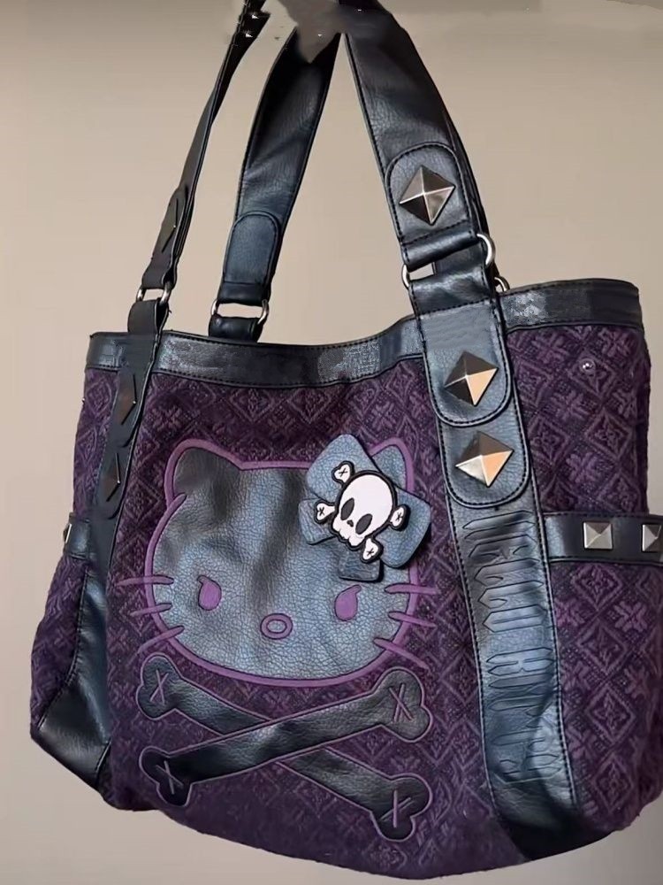 Hello Kitty, сиреневая сумка подмышку, барсетка, демисезонная сумка на одно плечо
