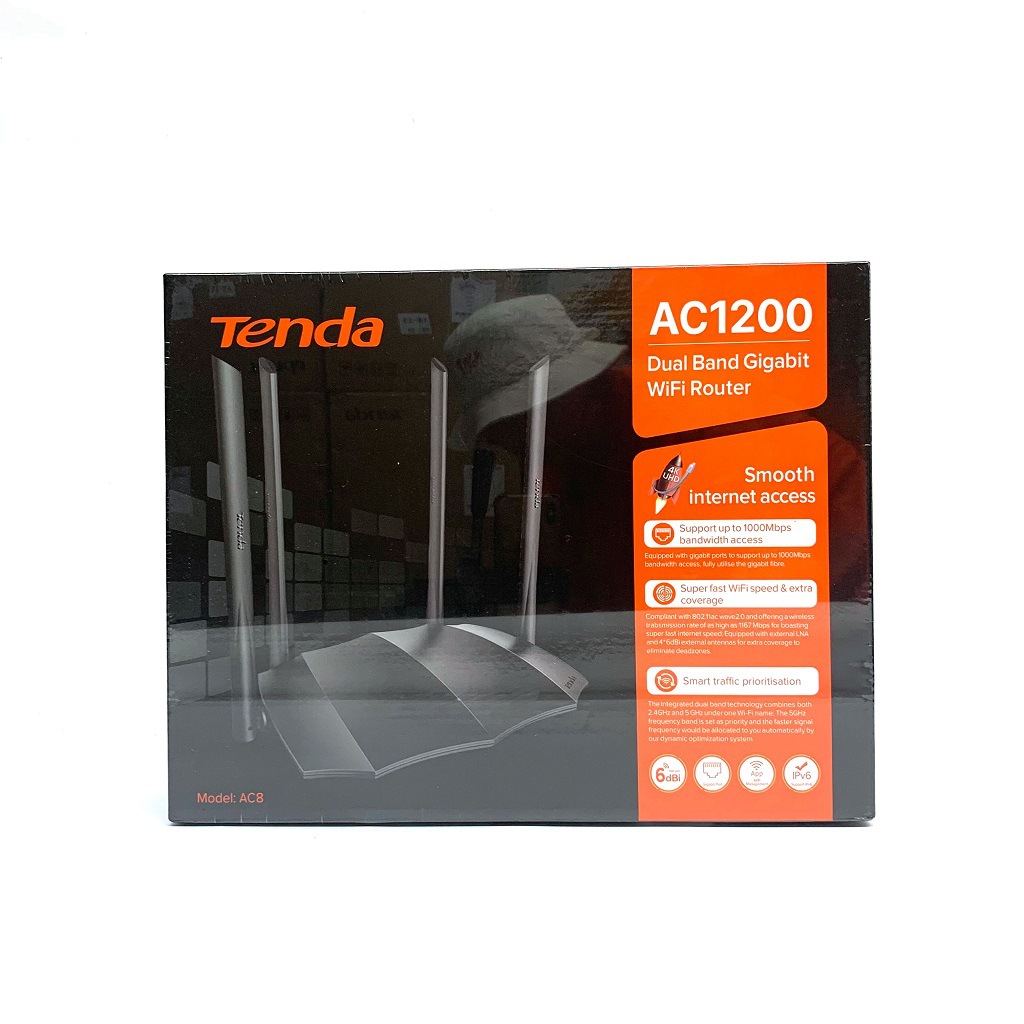 Tenda английская версия Гигабитный Wi-Fi-маршрутизатор 5G двухдиапазонный 1200M беспроводная широкополосная оптоволоконная маршрутизация AC8