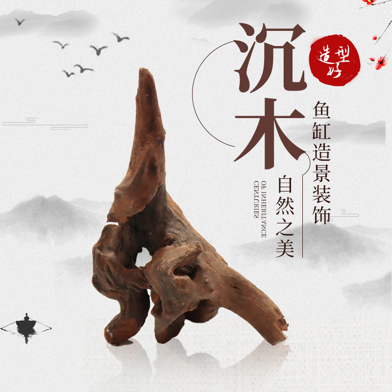 鱼缸造景沉木杜鹃根装饰微景观空气凤梨装饰鱼缸摆件跨境造景沉木