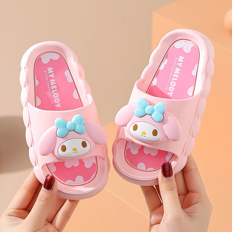 Sanrio, детские летние трехмерные мультяшные нескользящие тапочки, семейный стиль
