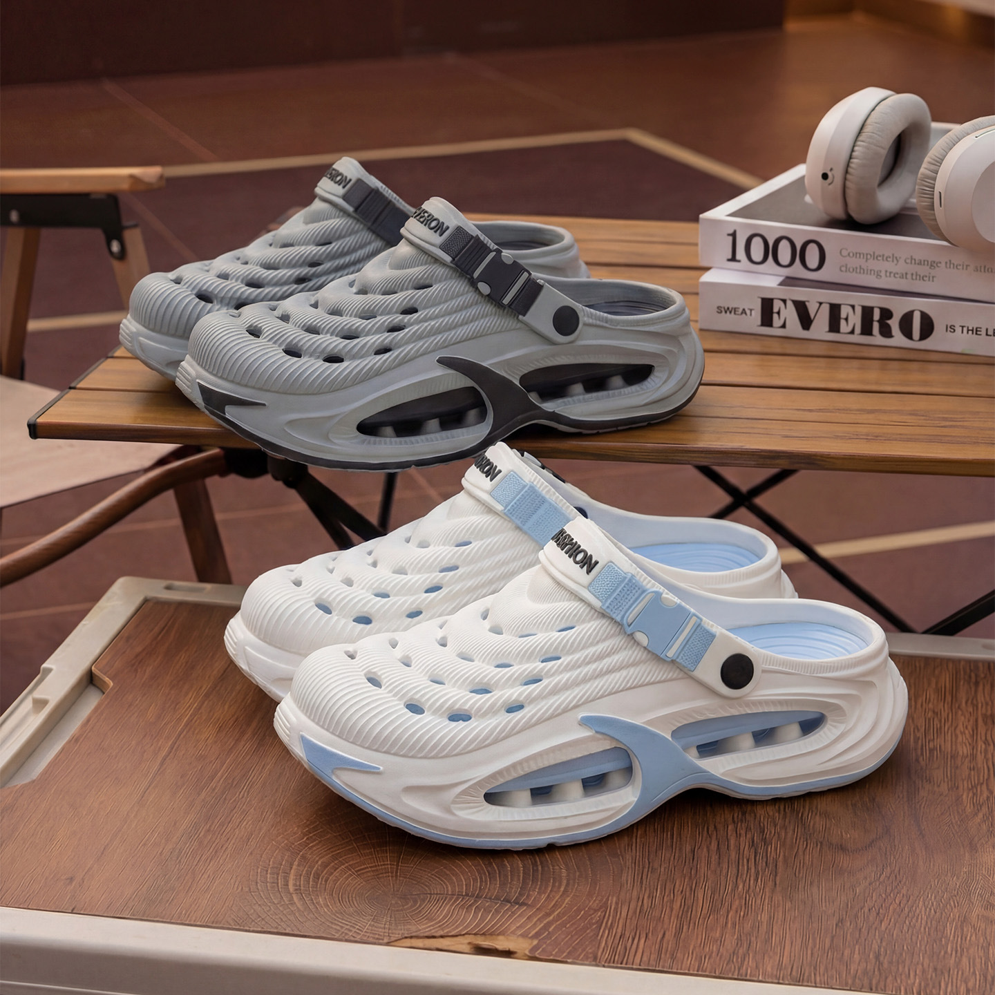 Спортивные нескользящие износостойкие тапочки в стиле Crocs, ультрамягкие очень большие мюли, подходят для носки на улице, увеличивают рост, большой размер