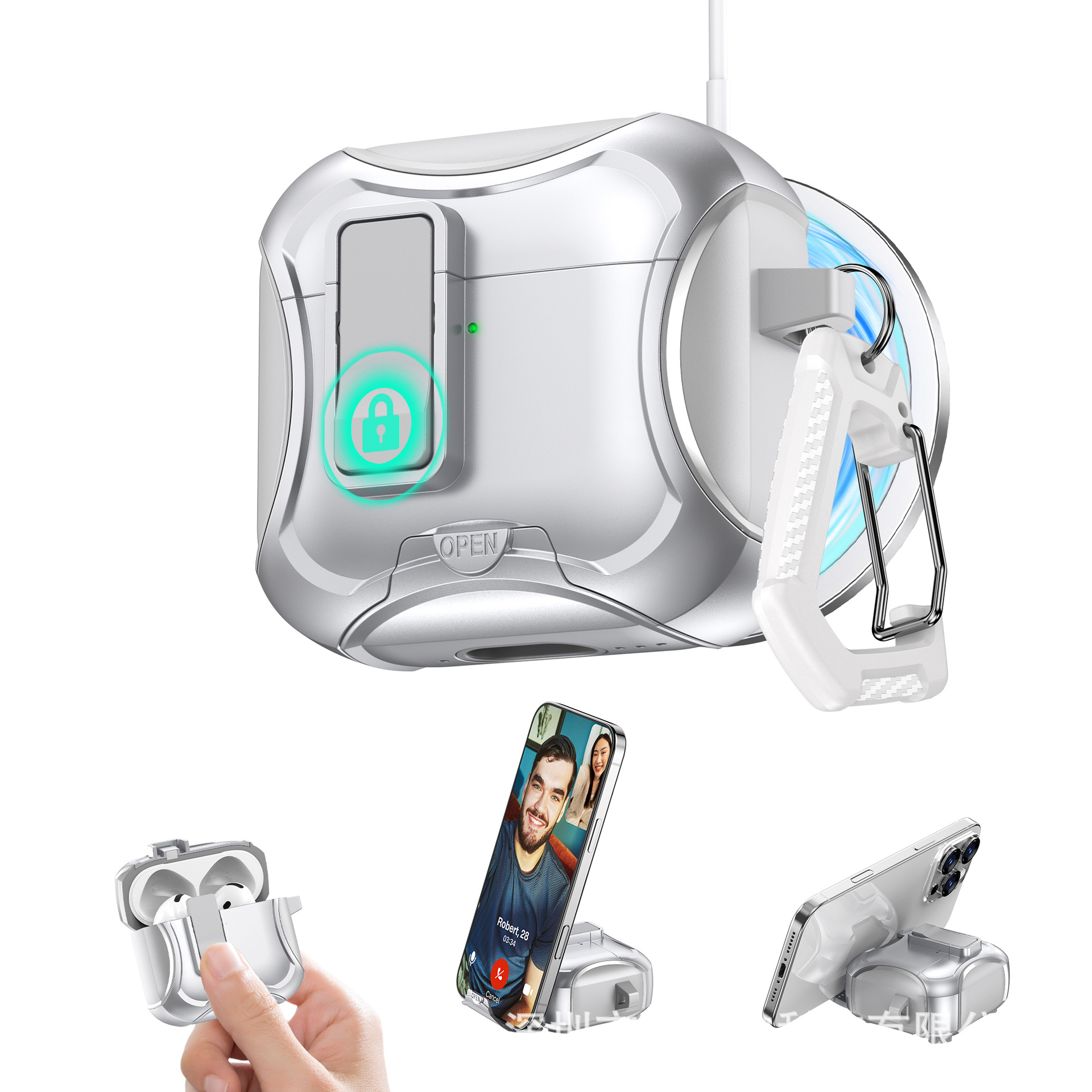 Новый защитный чехол airpodspro3 подходит для наушников Apple Earmuffs Pro второго поколения с защитным кронштейном и выдвижным чехлом для наушников.