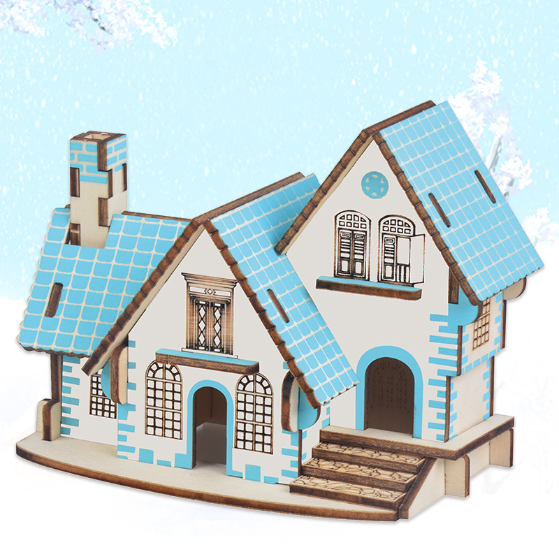 Деревянная трехмерная головоломка, конструктор, игрушка, хижина, DIY, 3D