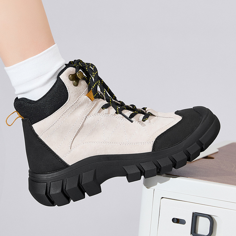 Martens, утепленные альпинистские короткие сапоги на платформе на скрытом каблуке в английском стиле подходит для пеших прогулок, ботинки, в британском стиле