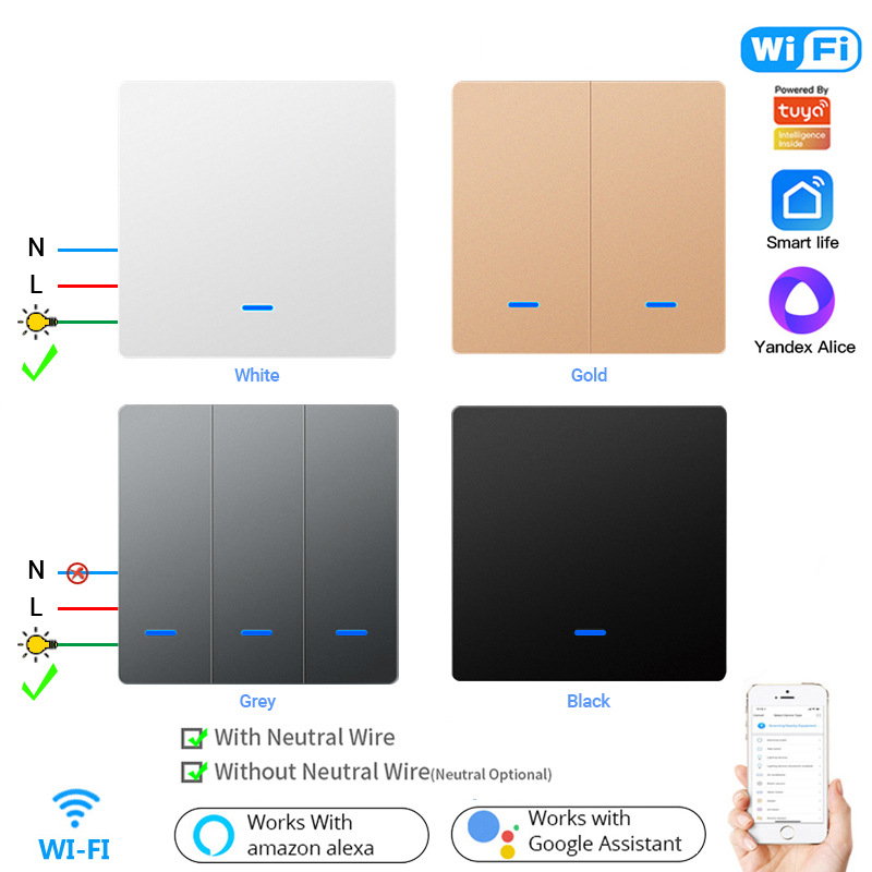 Wi -Fi Graffiti Smart Home Ключ Ключ Слиты Стены Огненной Зеро огненной европейский регуляторный голосовой приложение Время дистанционного управления