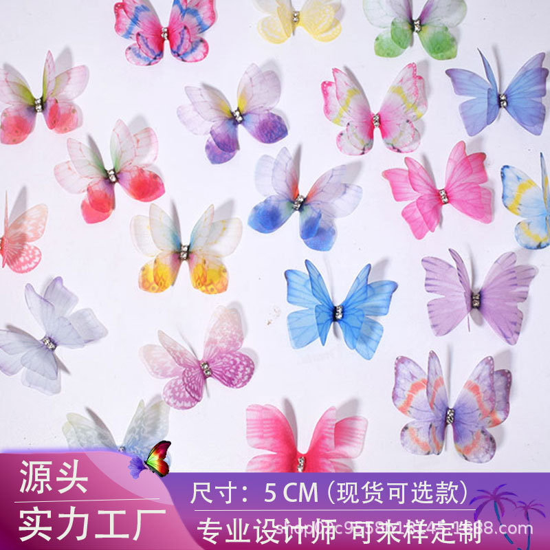 Трехмерная шифоновая заколка для волос ручной работы, аксессуары, 5см, DIY