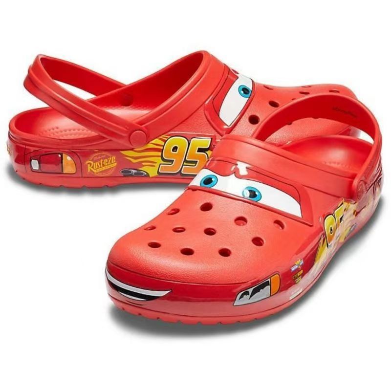(Оптовые продажи), красные нескользящие пляжные тапочки в стиле Crocs, закрытый носок, для влюбленных