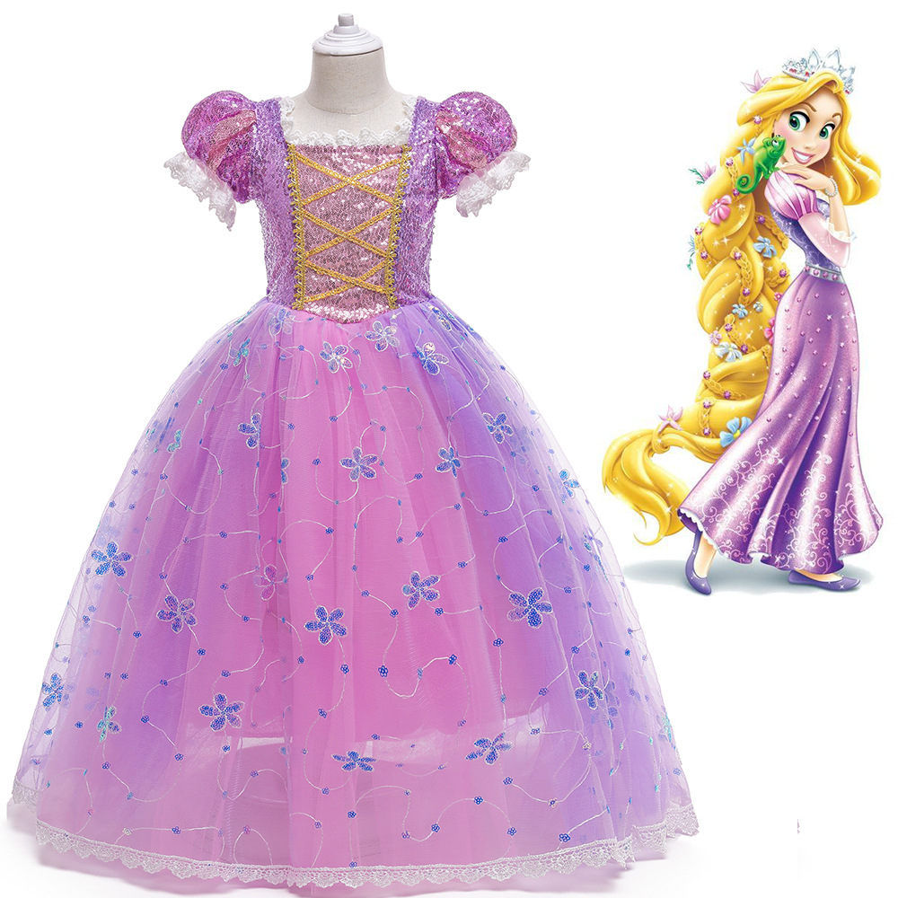 Детская юбка через границу Sophia Flower Princess Dress Frozen Sophia Пышная сетчатая юбка с рукавами
