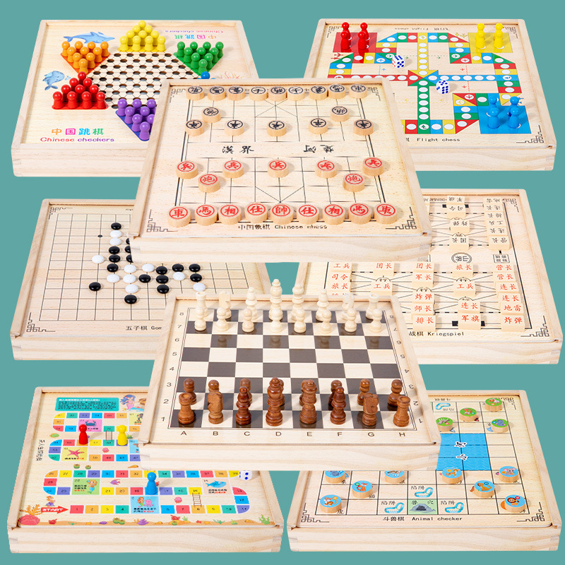Настольная игра, игрушка, универсальная деревянная Гомоку, игра Самолетные шахматы, стратегическая игра