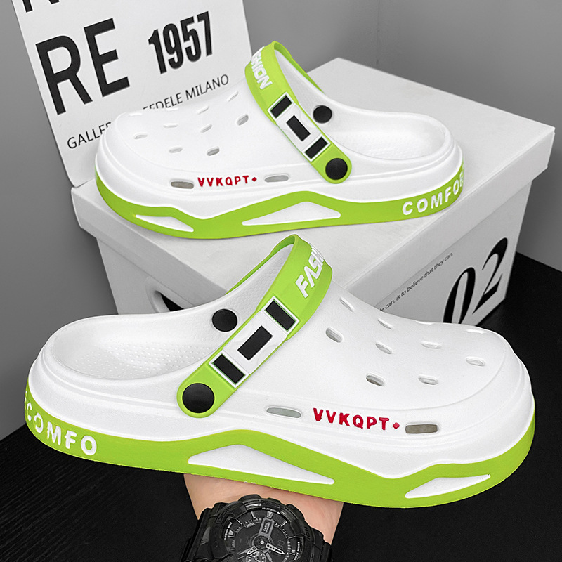 (Оптовые продажи), летние дышащие босоножки, легкие тапочки в стиле Crocs, пляжная обувь, мягкая подошва, закрытый носок