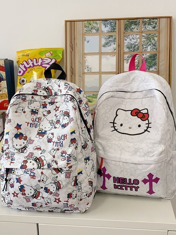 Hello kitty, мультяшная вместительная и большая сумка на одно плечо, школьный рюкзак, милая сумка через плечо, подходит для студента