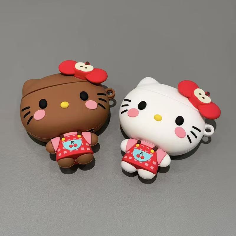 Cherry Clothes KT Cat Подходит для AirPods Pro Защитный чехол 1/2 поколения Apple Bluetooth Чехол для наушников AirPods4