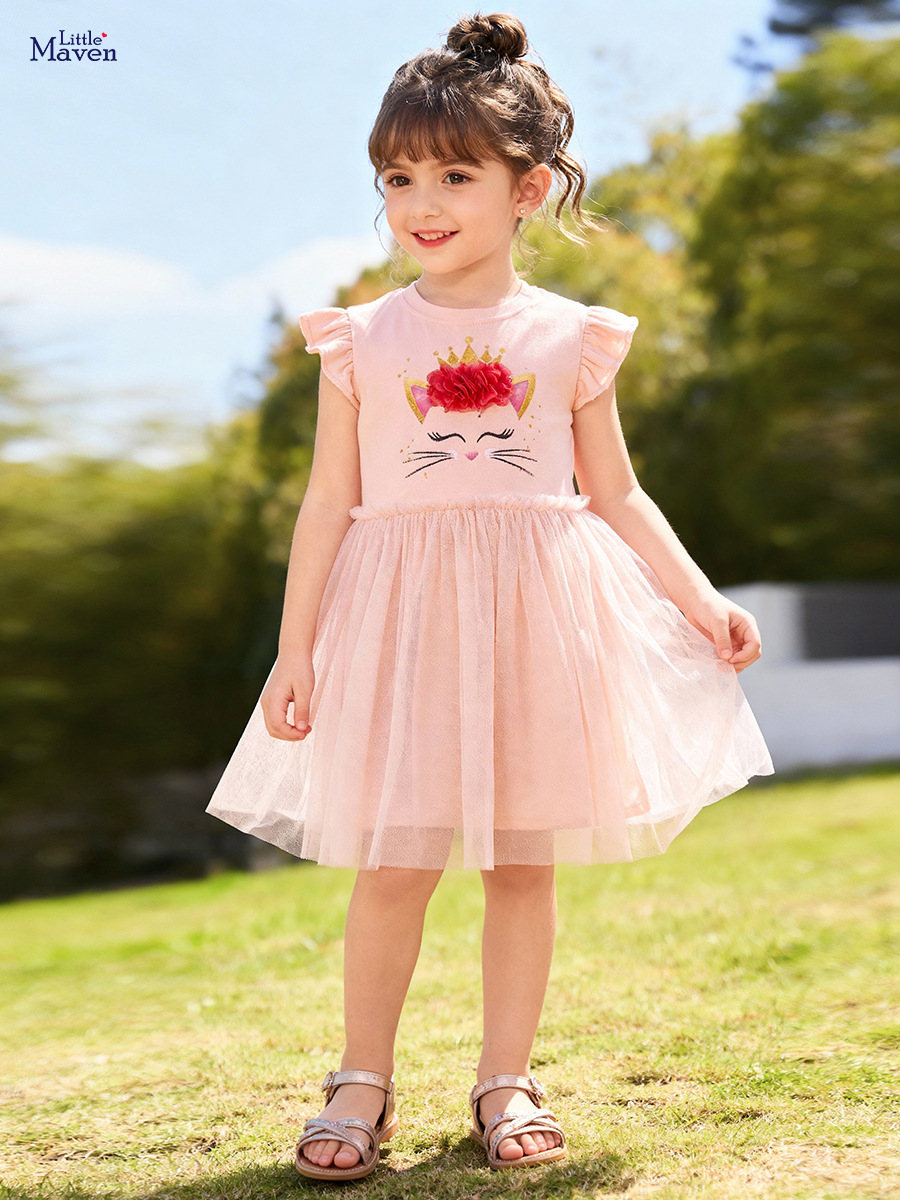 Little maven (Трансграничная торговля), (Оптовые продажи), милое детское платье, европейский стиль