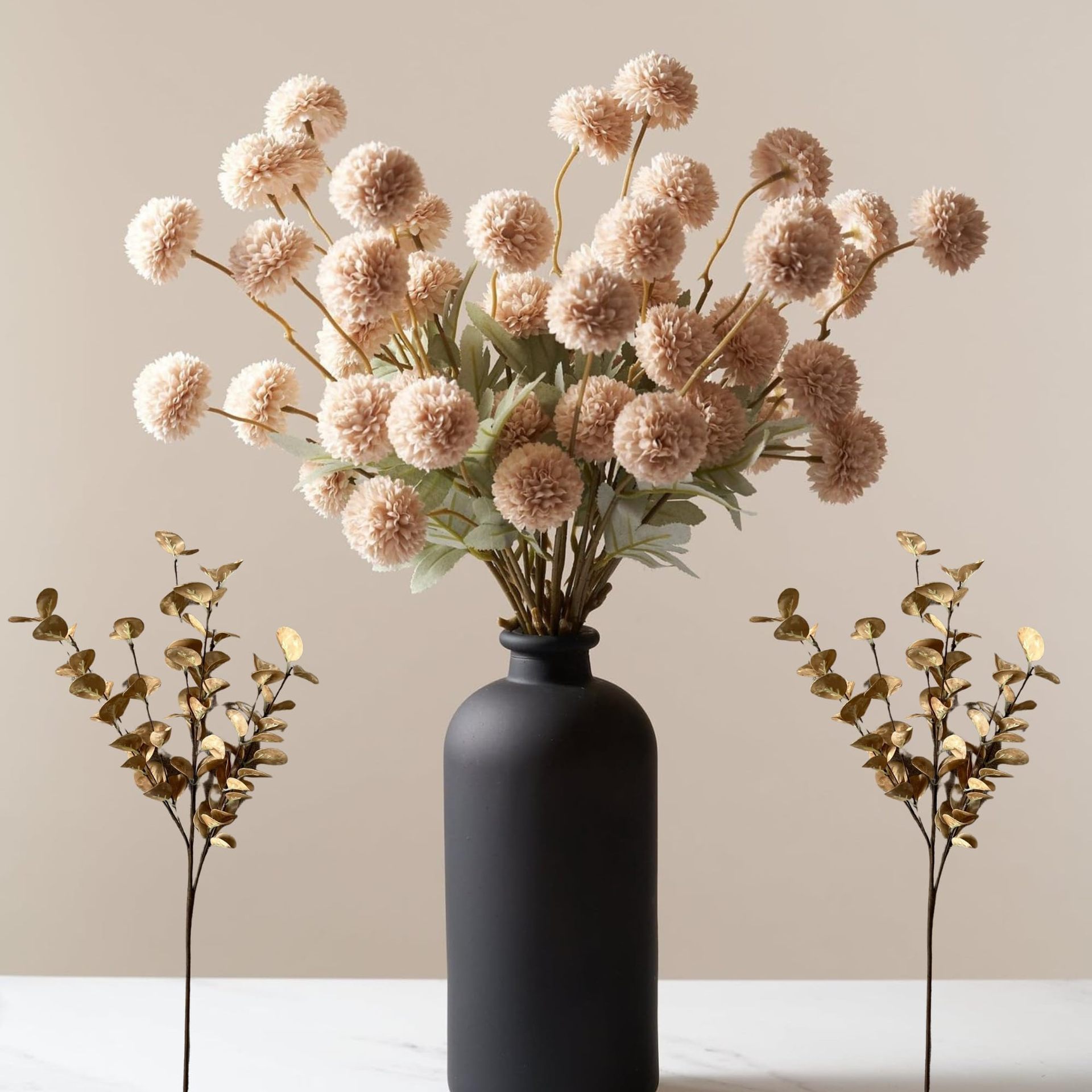Amazon осенний цвет 5 головного одуванчика мяч Chrysanthemum Fake Flower Home обеденный стол