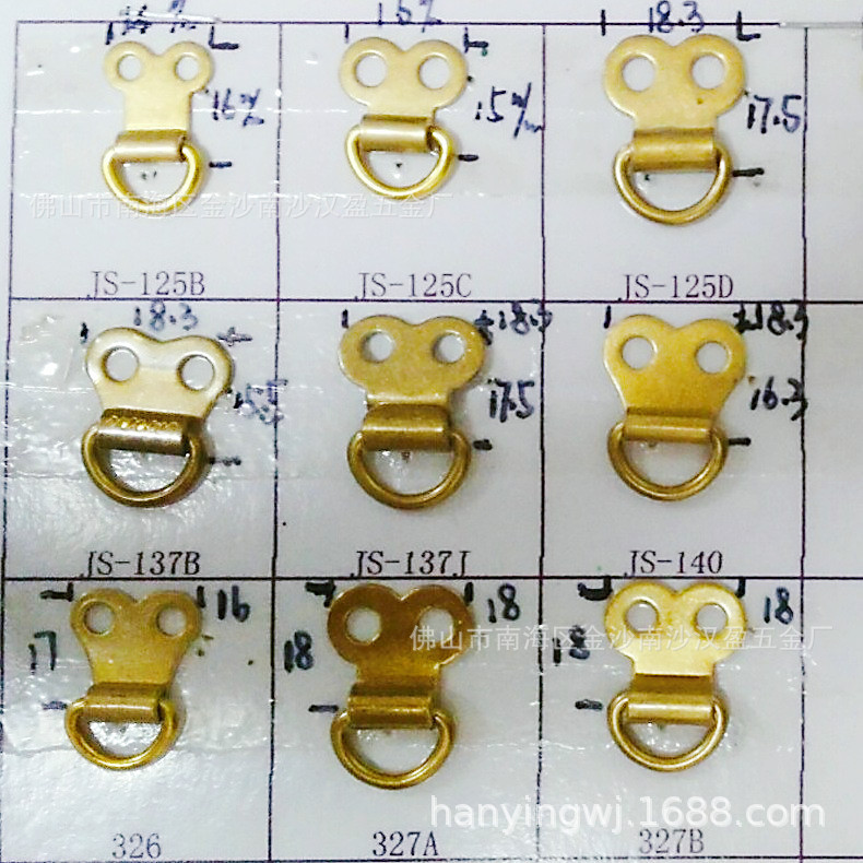 Производитель поставляет пряжку с крючком из чистой меди с двумя отверстиями, металлическую пряжку для обуви для защитной обуви, фурнитуру для обуви, D-образную пряжку, пряжку для шнурков, различные спецификации.