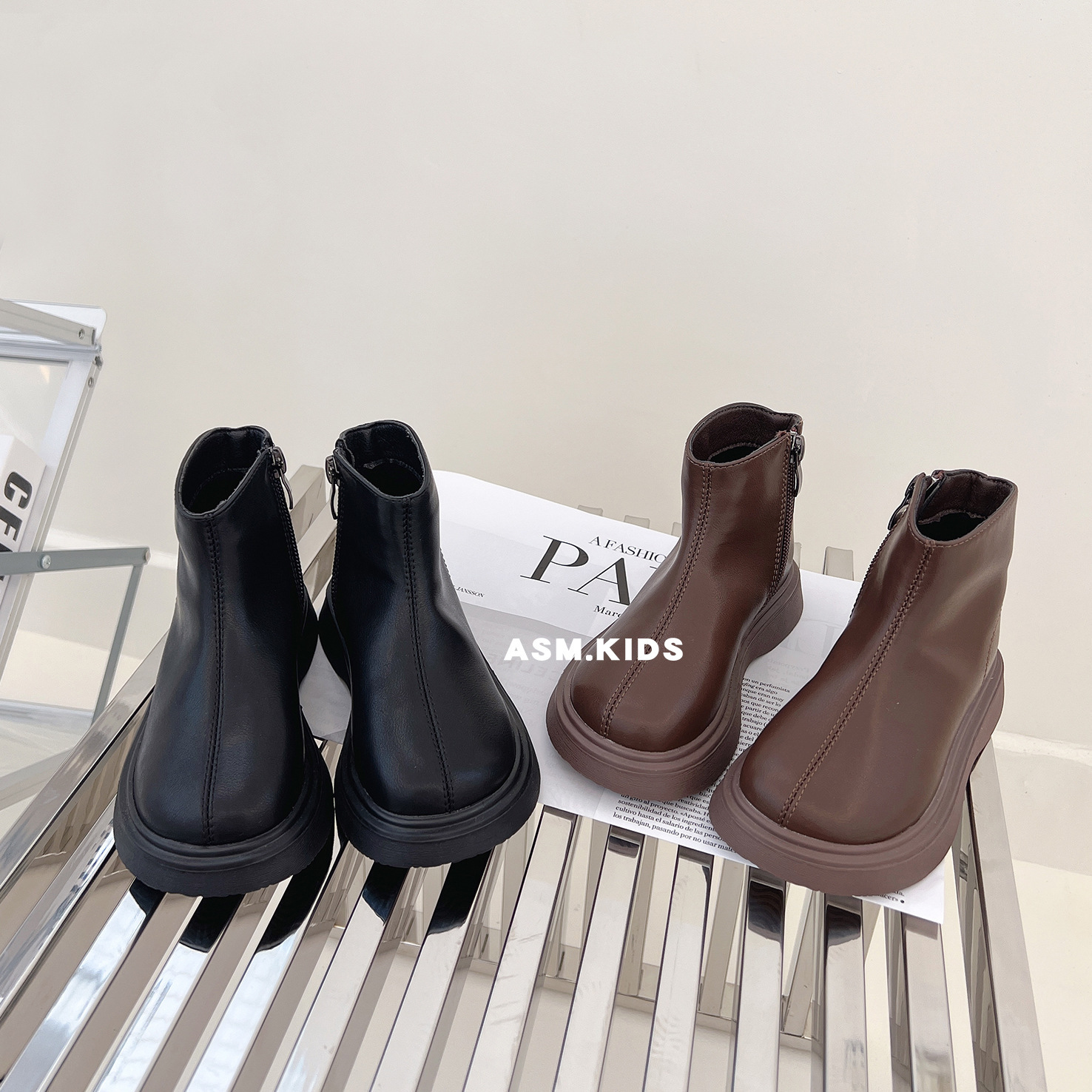 (Трансграничная торговля), (Оптовые продажи), Martens, детские демисезонные ботинки, модные короткие сапоги для мальчиков, простой и элегантный дизайн