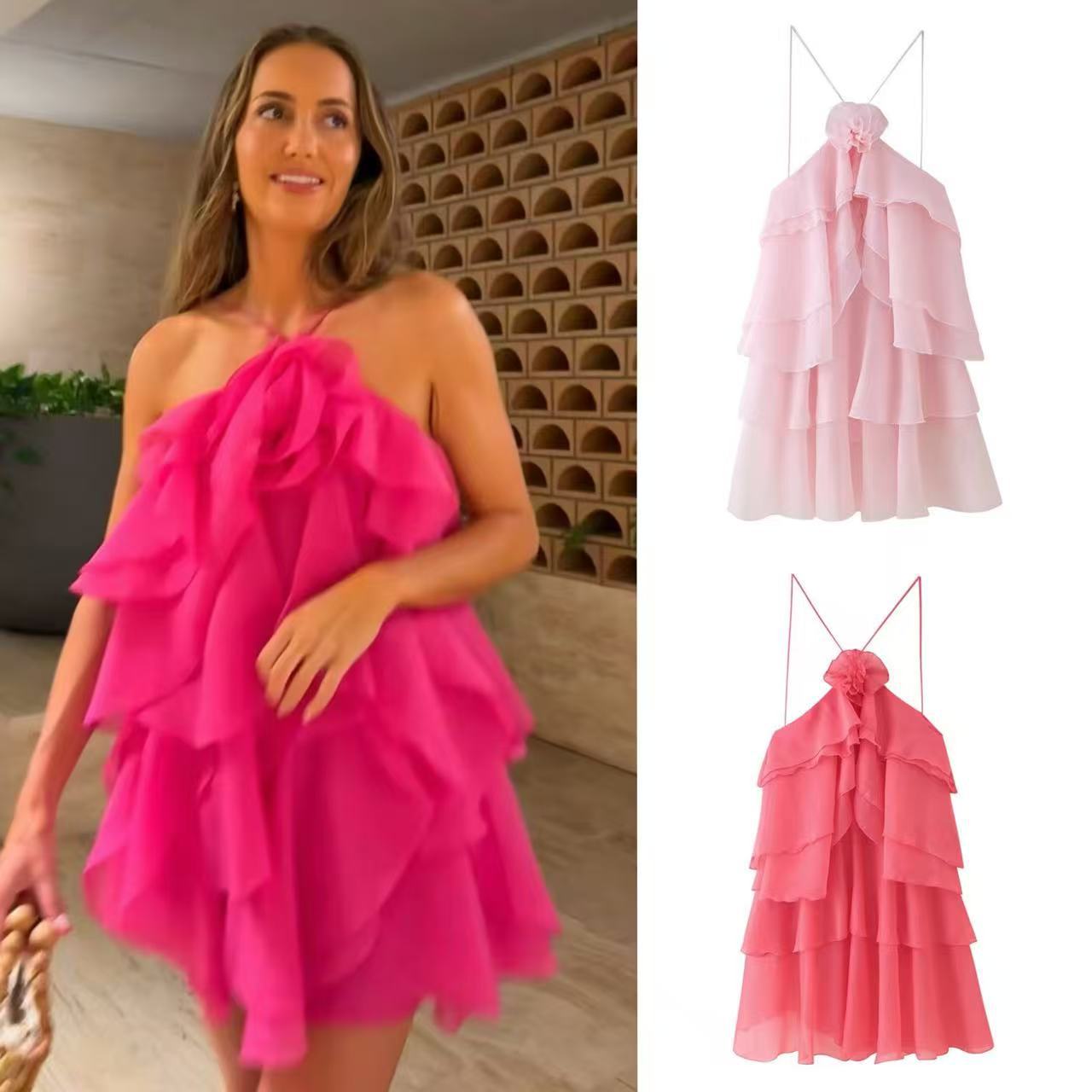 (Трансграничная торговля), (Оптовые продажи), короткое платье, Aliexpress, европейский стиль, три цвета, в цветочек