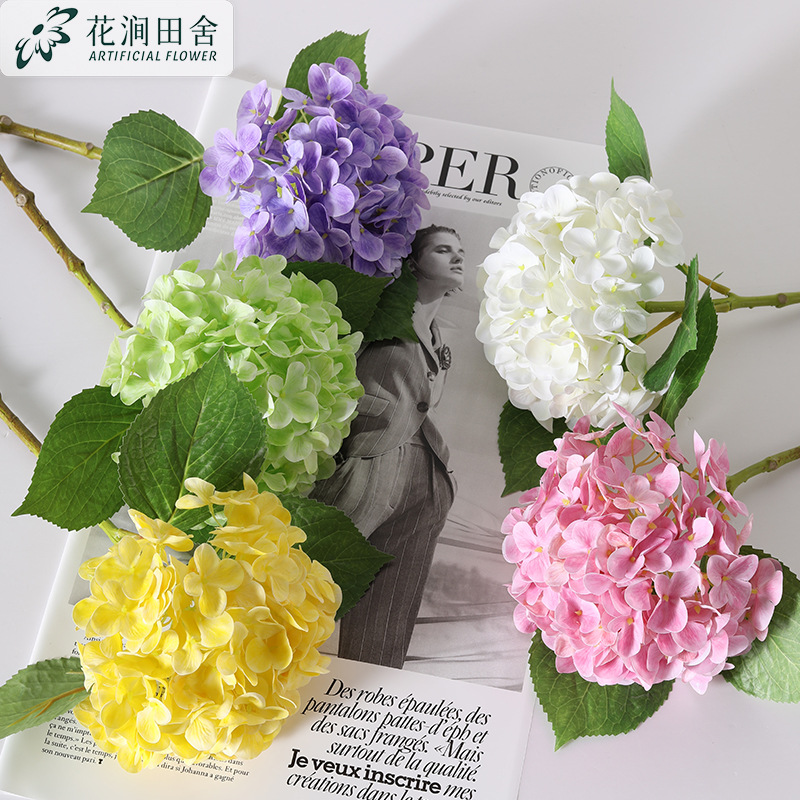 Симуляция цветок Yayun Hydrangea Почувствует увлажнение домашней гостиной отель мягкий декоративная инженерная свадебная сцена сцена фальшивые цветы