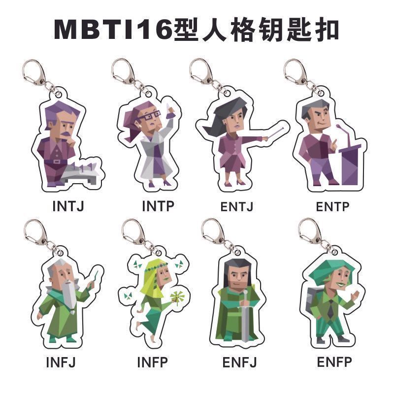 MBTI Периферийная 16 -тип. Классическая классическая фигура Сэндвичи с ламинированным акриловым ключом Стоя на рабочем столе