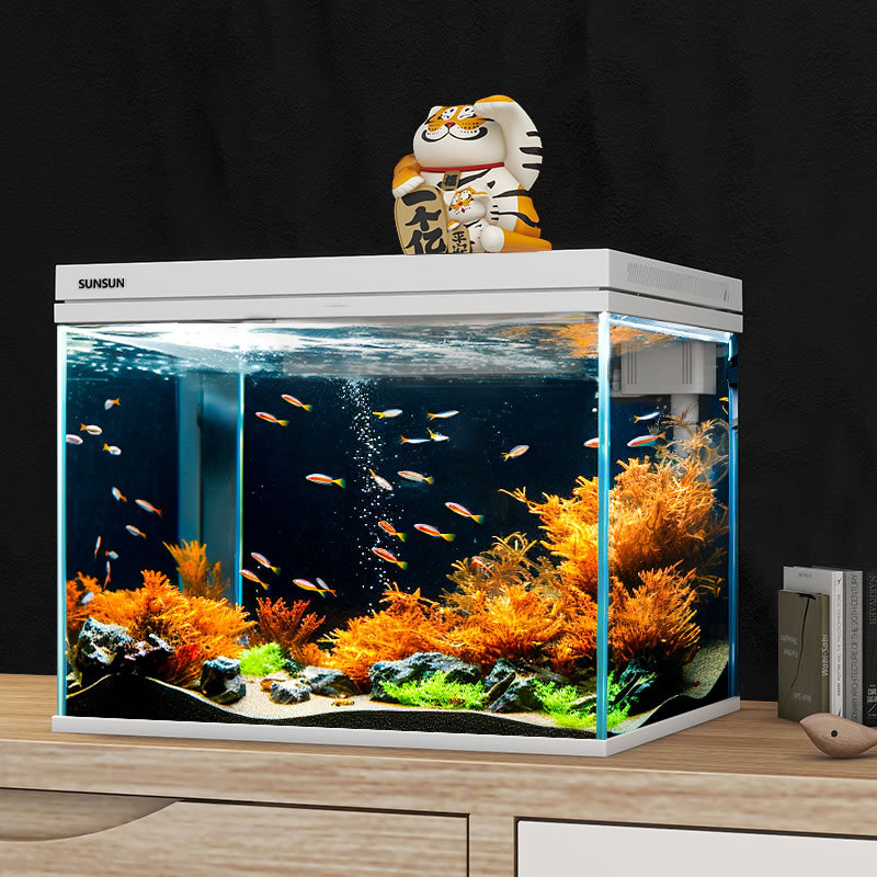Sensen Ultra-White Fish Tank Surviculange Living Room Aquarium Desktop Домохозяйство Ленивое маленькое стеклянное бак Оптовое распределение